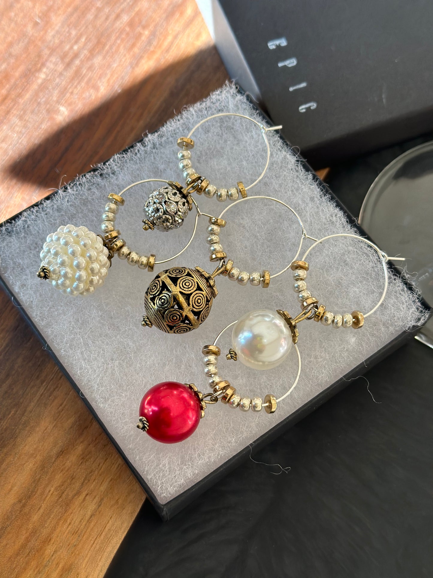 Luxury Holiday wine charms - Luxury Christmas wine charms