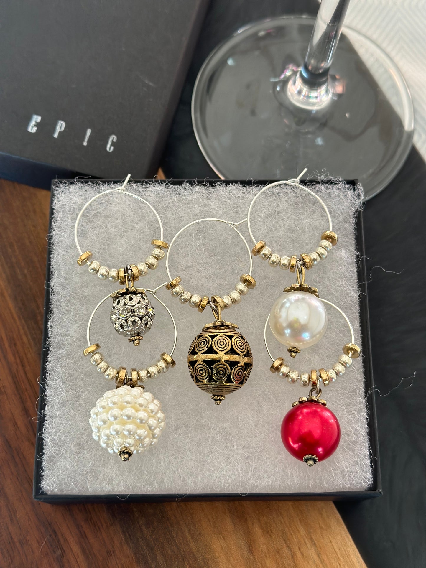 Luxury Holiday wine charms - Luxury Christmas wine charms