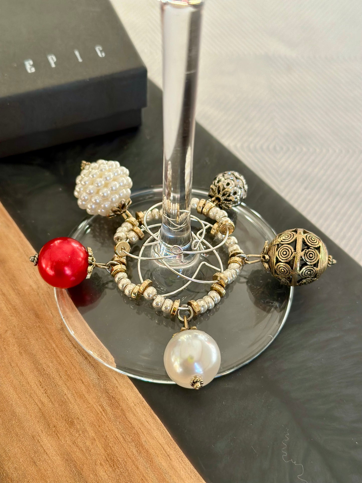 Luxury Holiday wine charms - Luxury Christmas wine charms