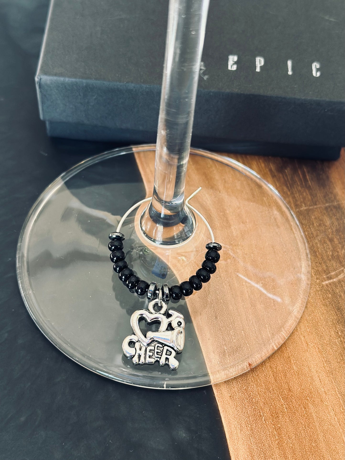 Cheerleading wine charms - Personalized Style with beads