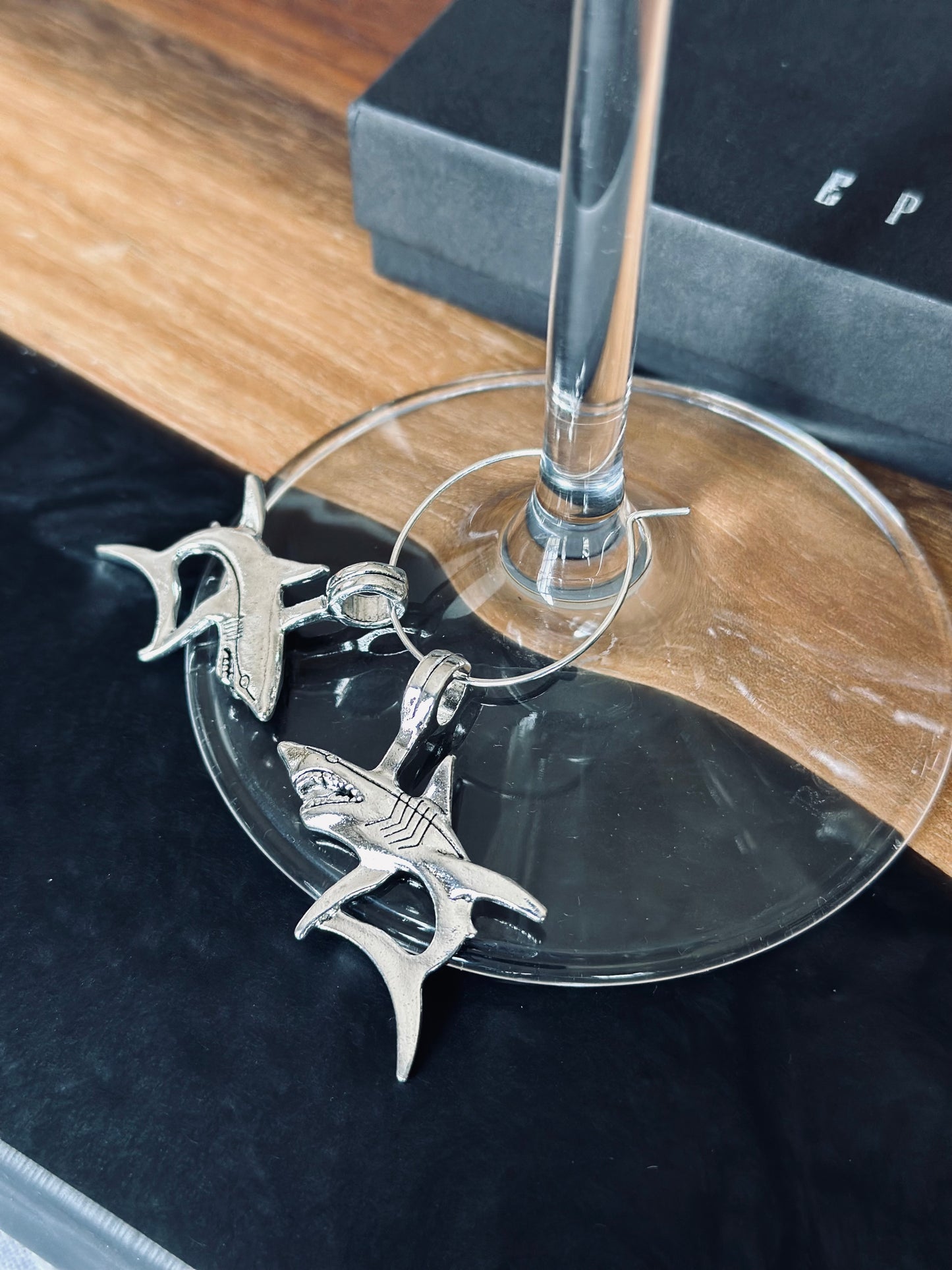 Shark wine charm