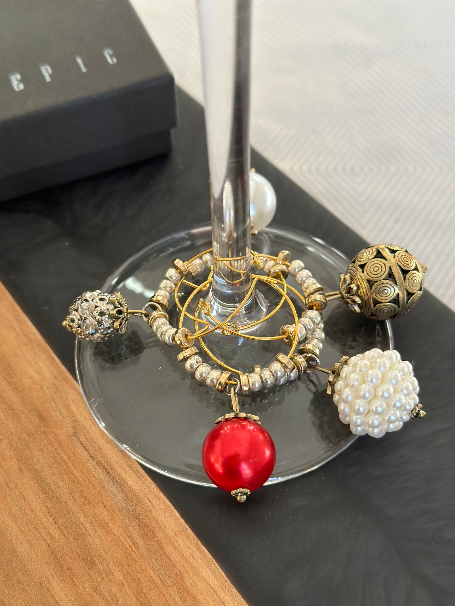 Luxury Holiday wine charms - Luxury Christmas wine charms