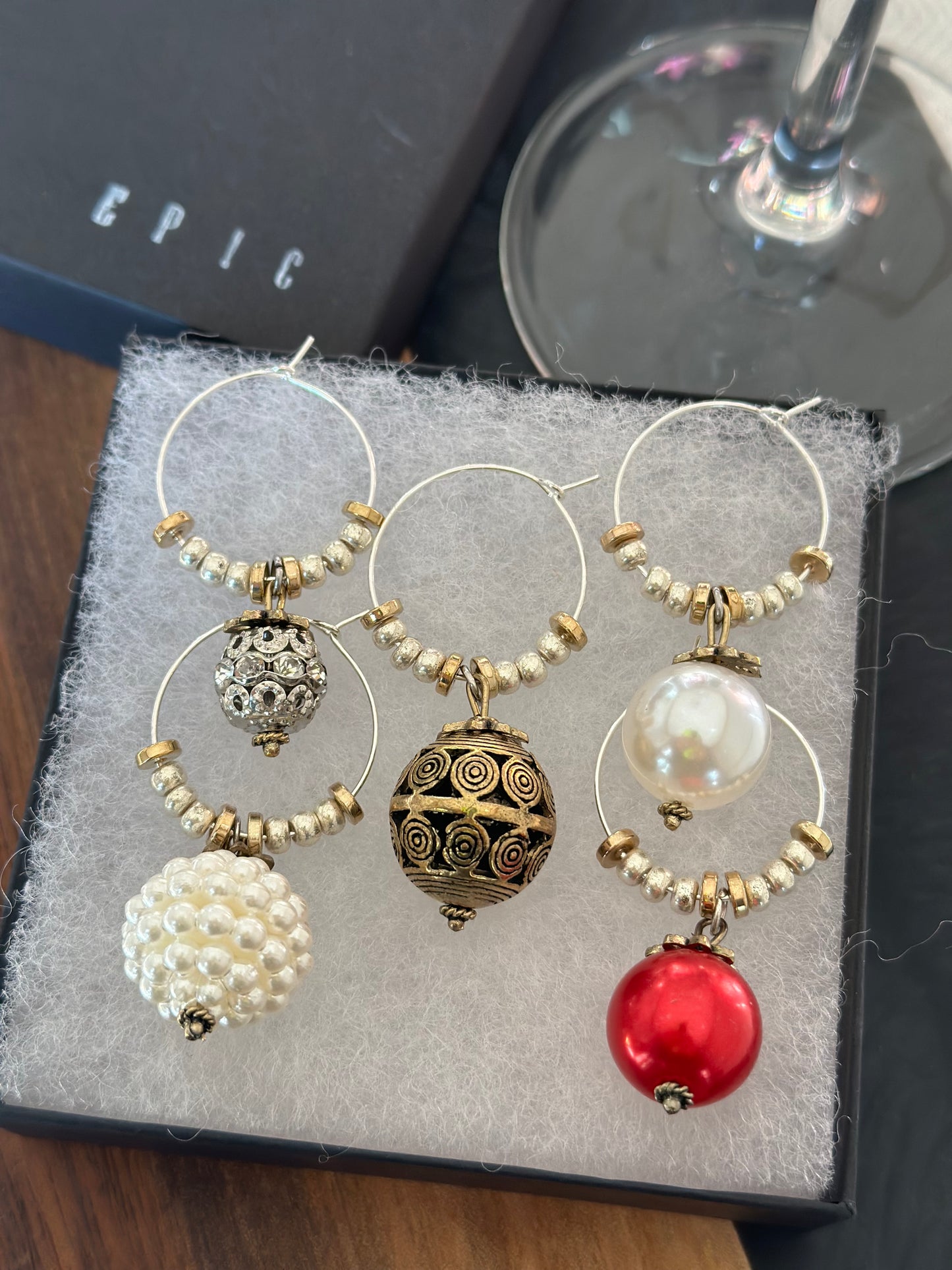 Luxury Holiday wine charms - Luxury Christmas wine charms