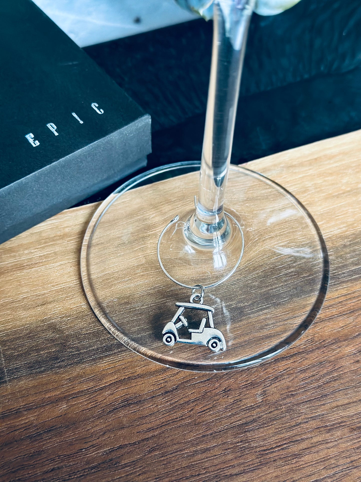 Golf cart wine charm