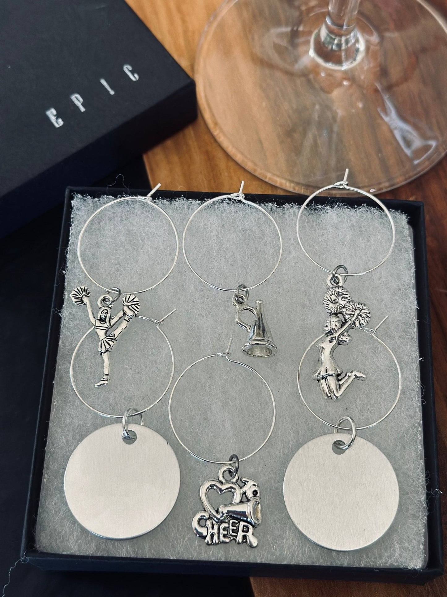 Cheerleading wine charm sets - Classic Style - EpicWineCharms