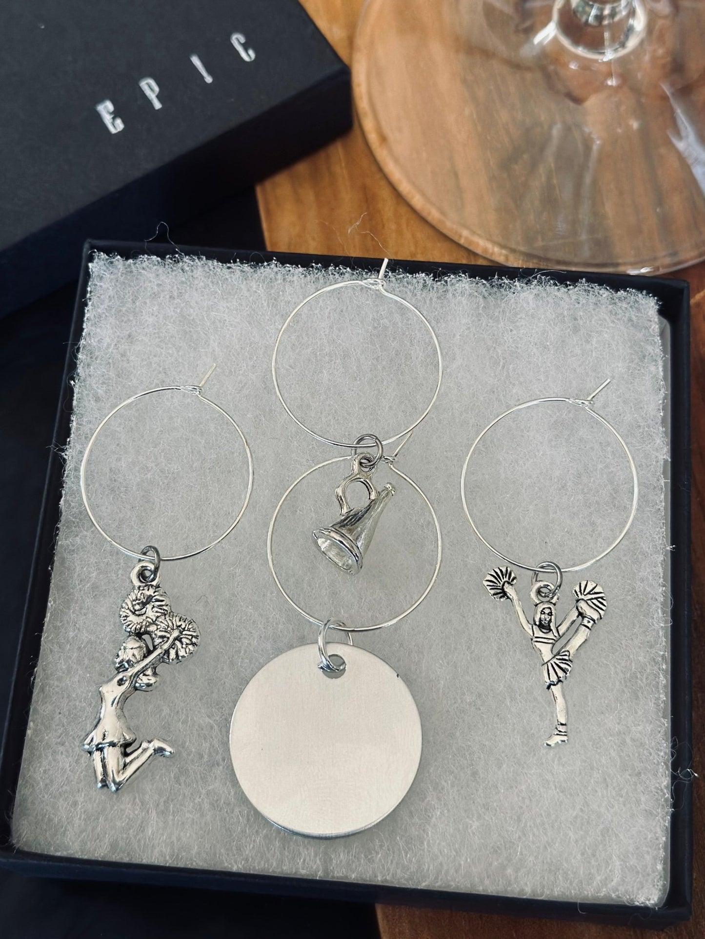 Cheerleading wine charm sets - Classic Style - EpicWineCharms
