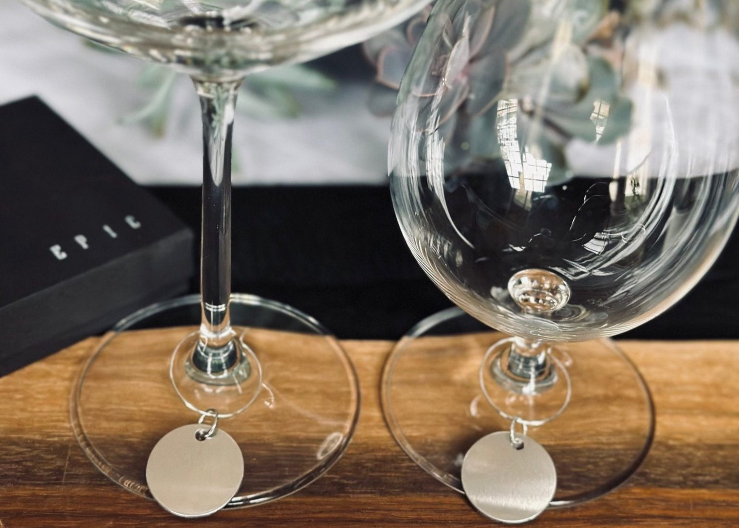“The” hand stamped wine charm - Personalization available