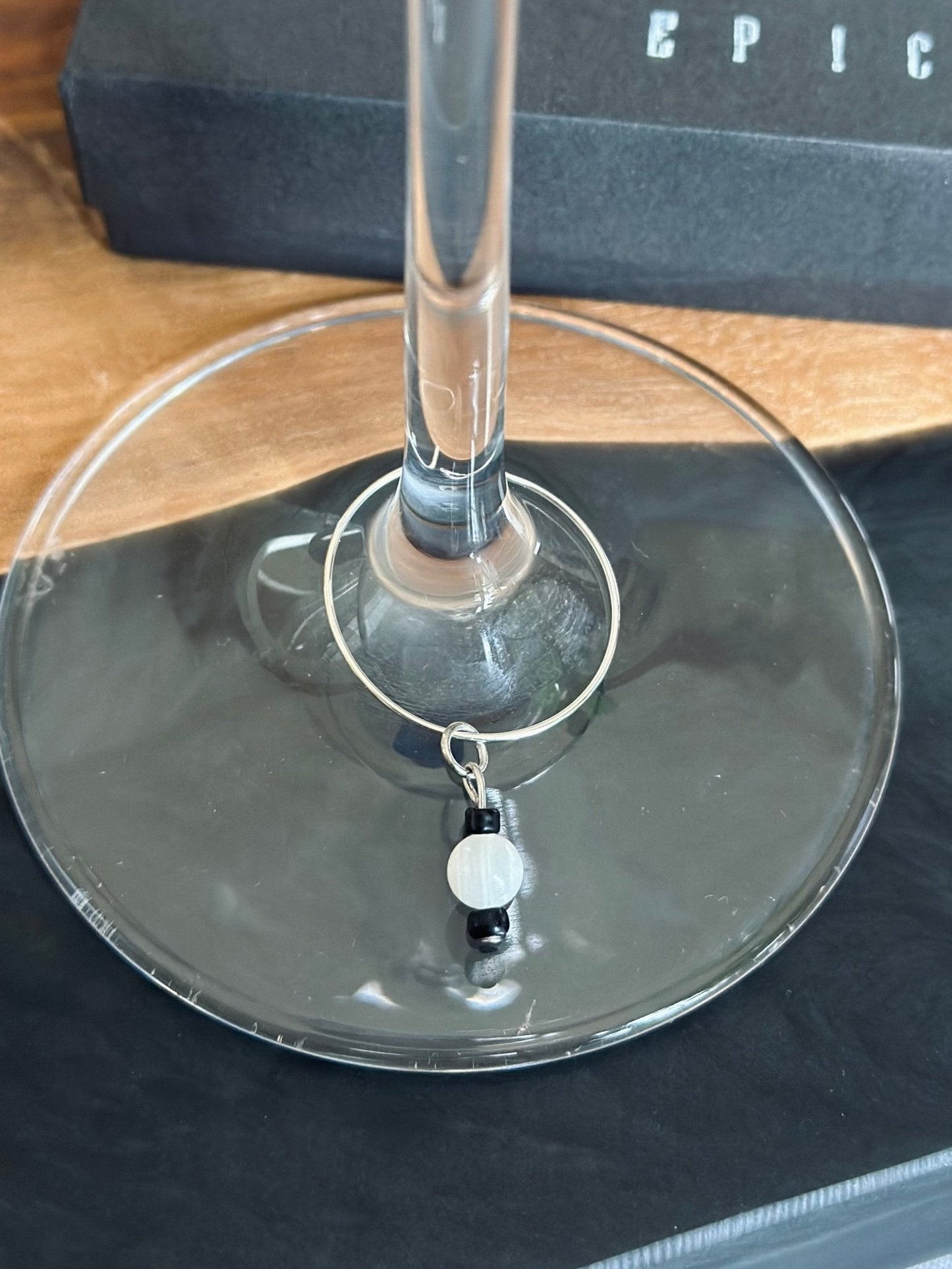 "Hail" wine charm - White shell wine charm - EpicWineCharms