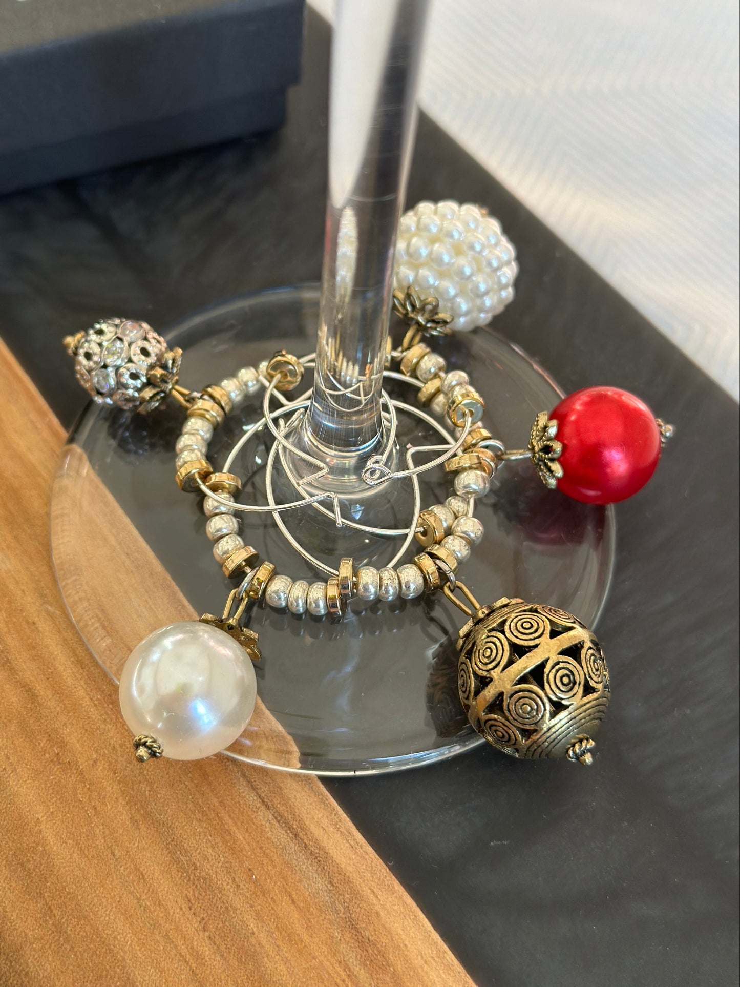 Luxury Holiday wine charms - Luxury Christmas wine charms