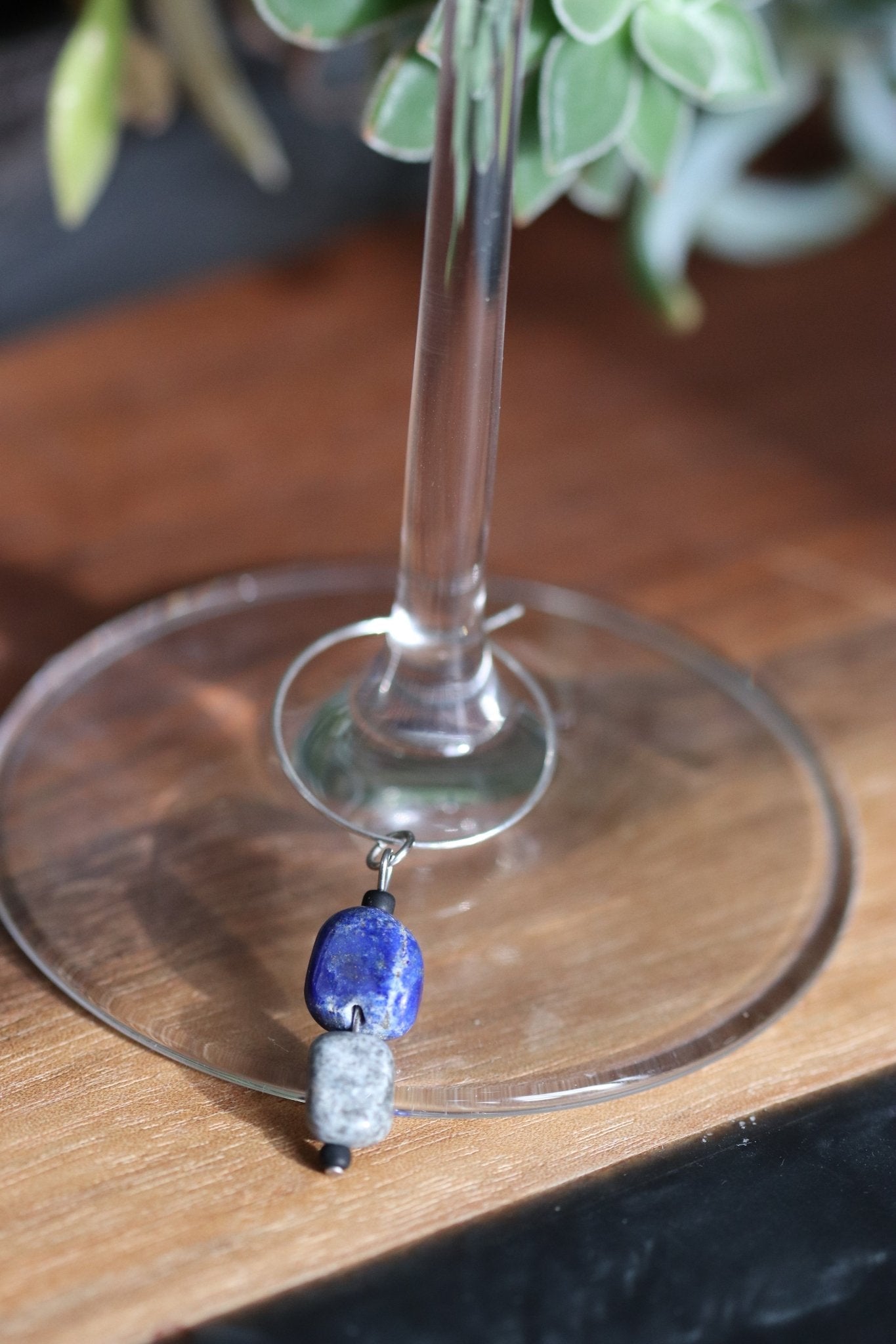 "Mercury" wine charm - Blue Lapis - EpicWineCharms