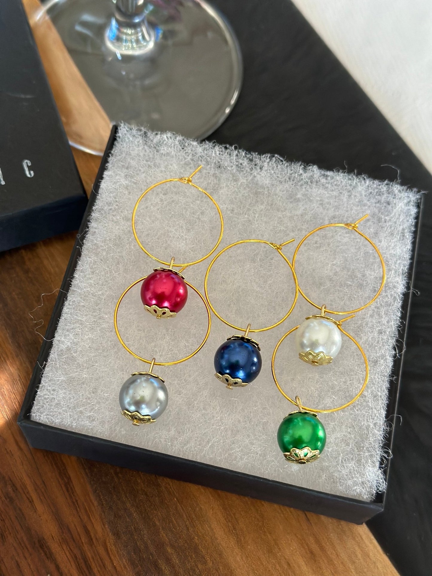 Simple Christmas Holiday wine charms - EpicWineCharms