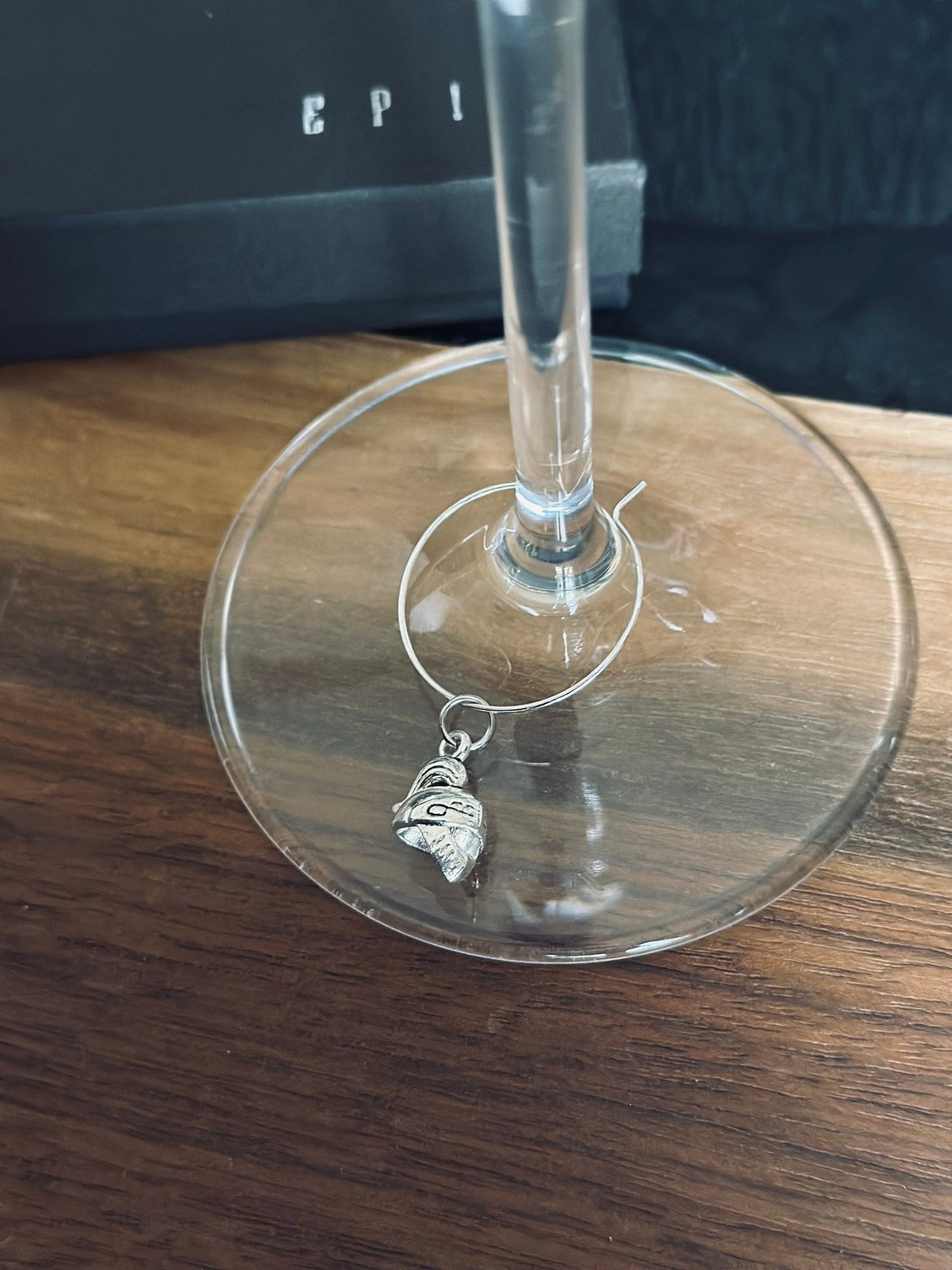 Spartan helmet wine charm - Corinthian Greek Knight helmet - EpicWineCharms