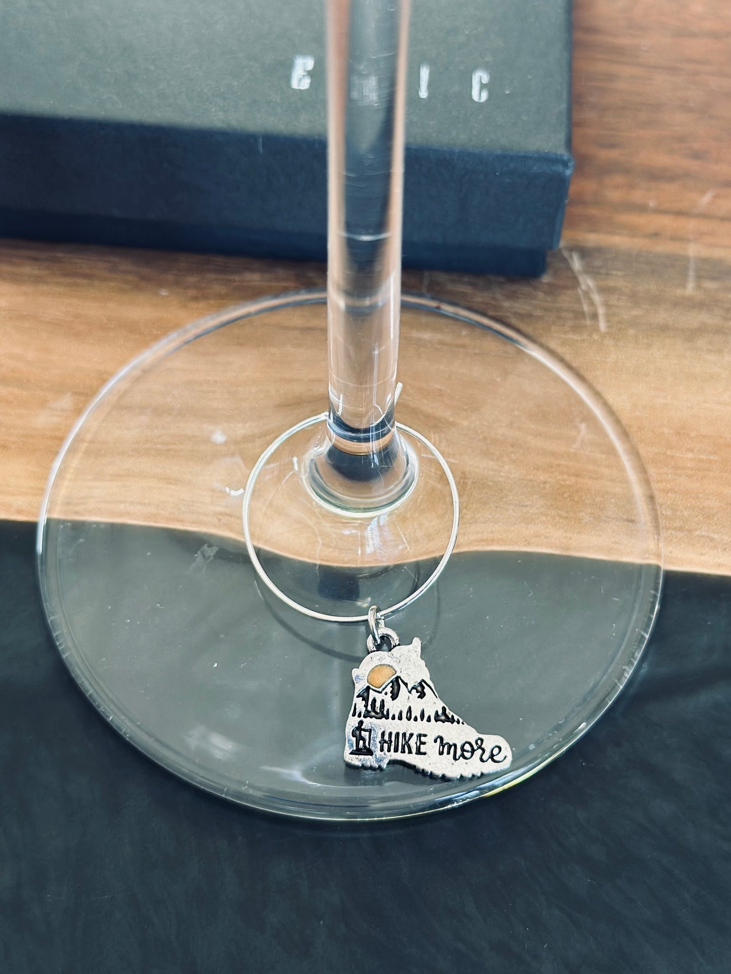 Hiking boot wine charm - Hike More outdoors charm