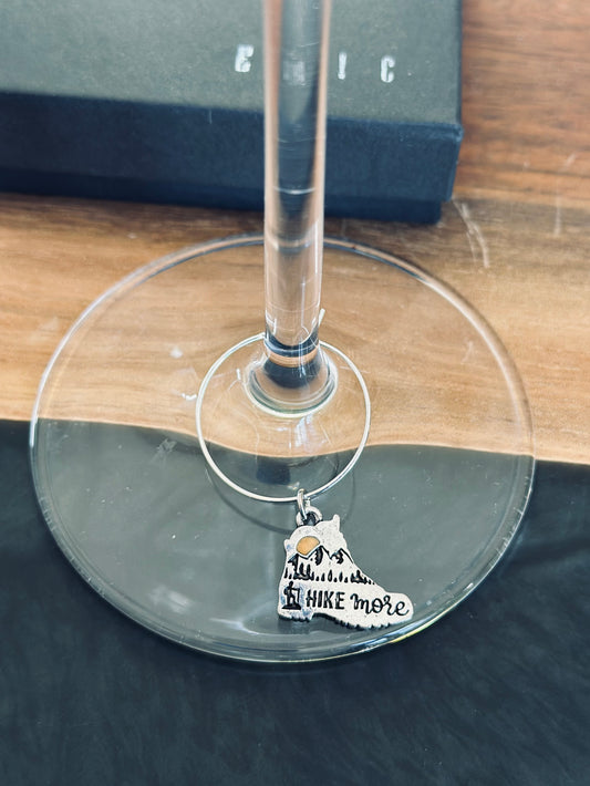 Hiking boot wine charm - Hike More outdoors charm
