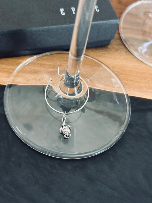 Turtle wine charm