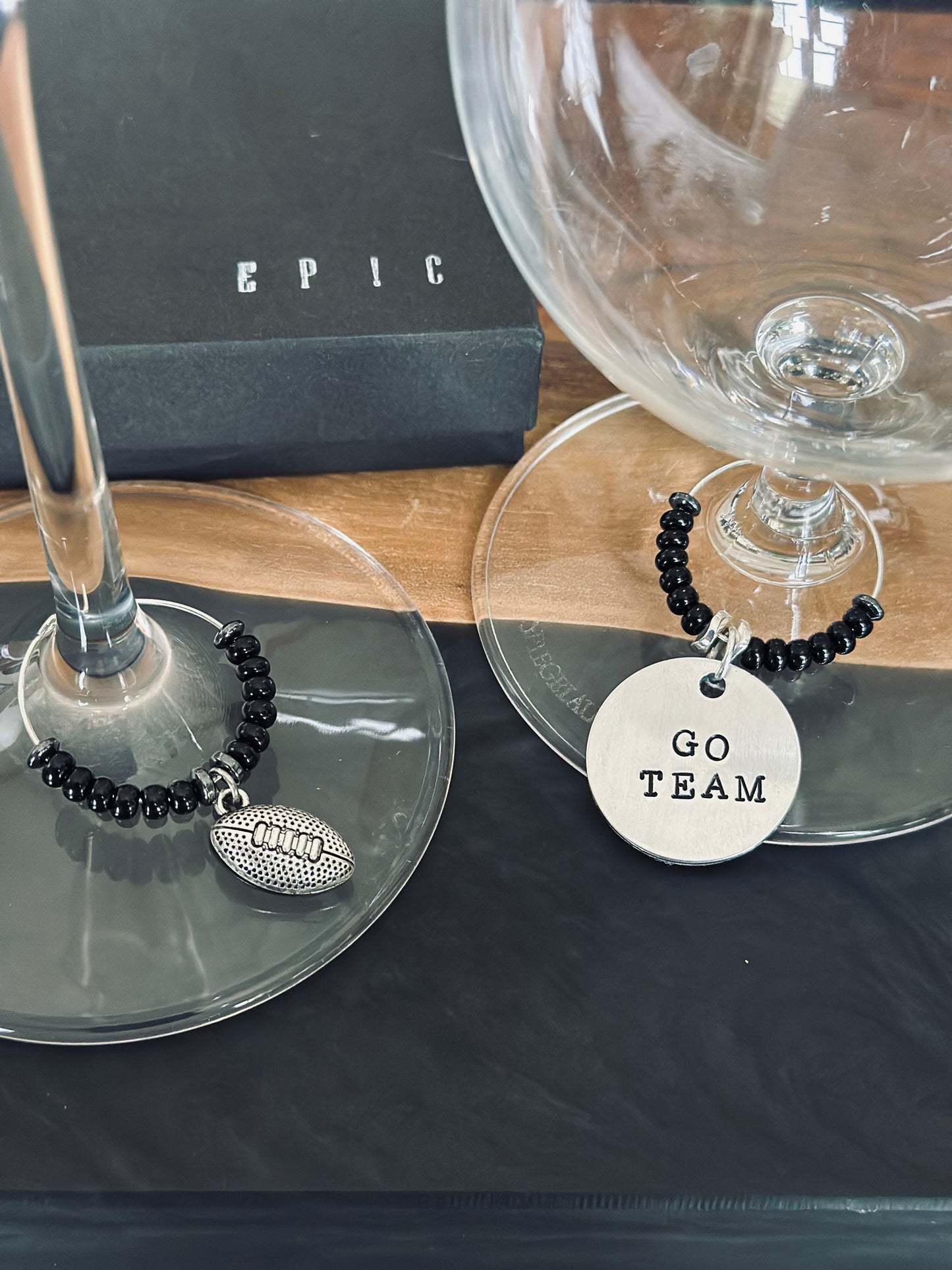 Football wine charm