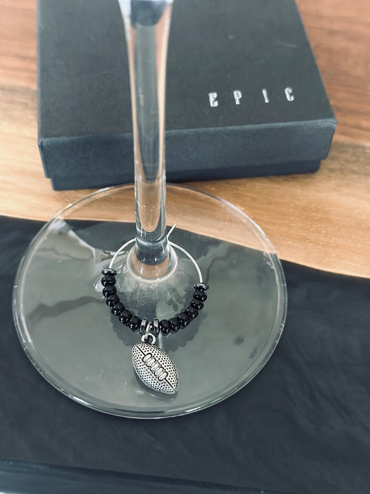 Football wine charm
