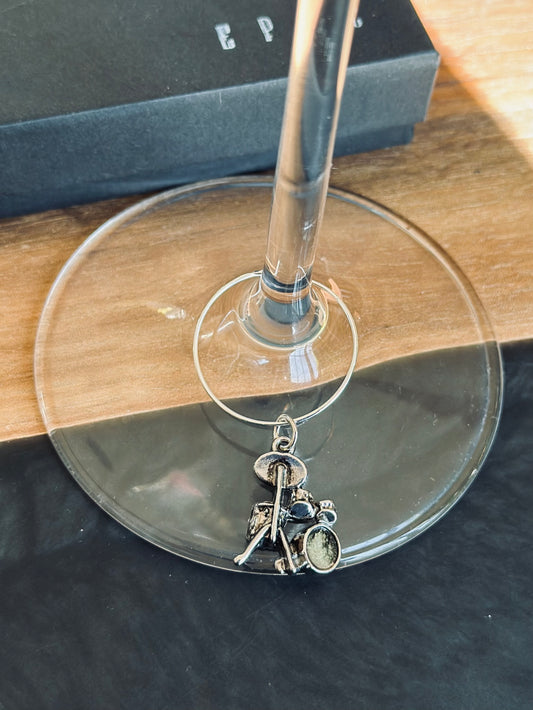 Drum set wine charm