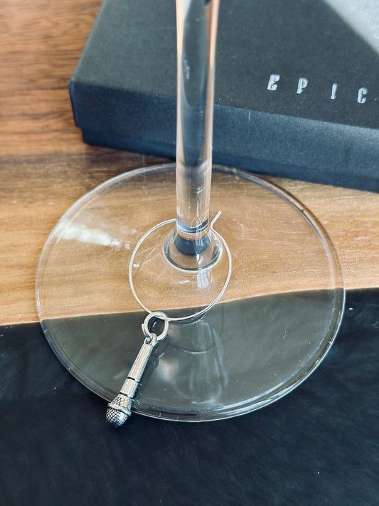 Microphone wine charm