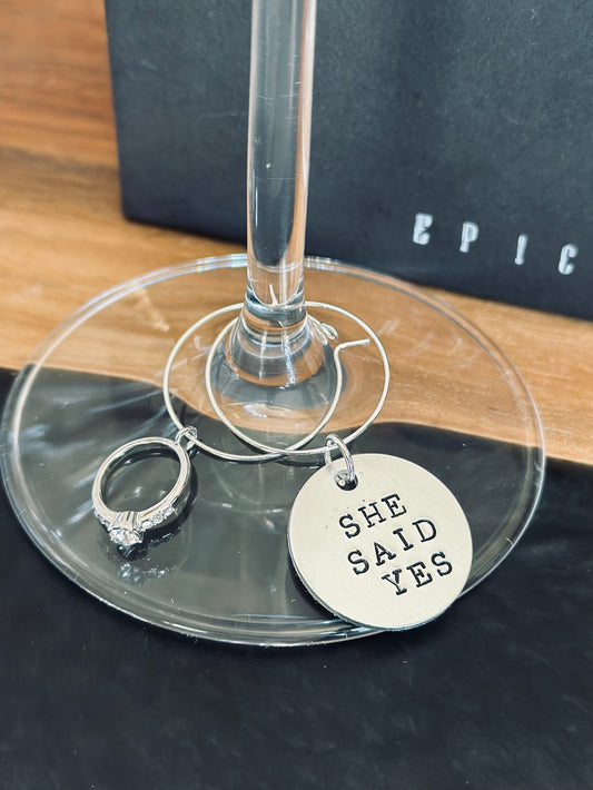 Engagement ring wine charm - Wedding ring wine charm