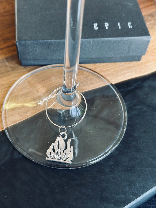 Fire Bonfire wine charm - Firefighter  wine charm