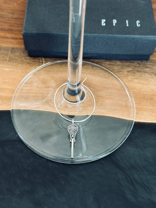 Lacrosse stick wine charm