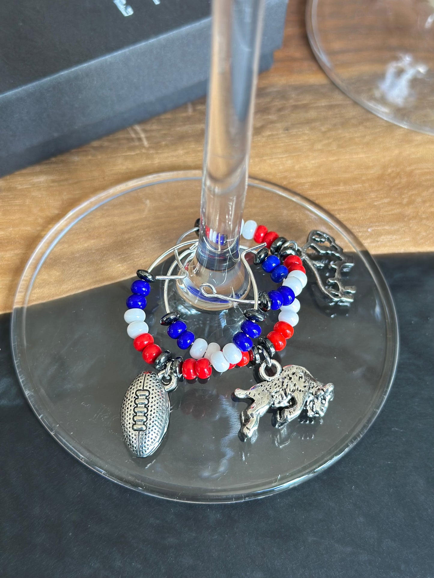 Football wine charm