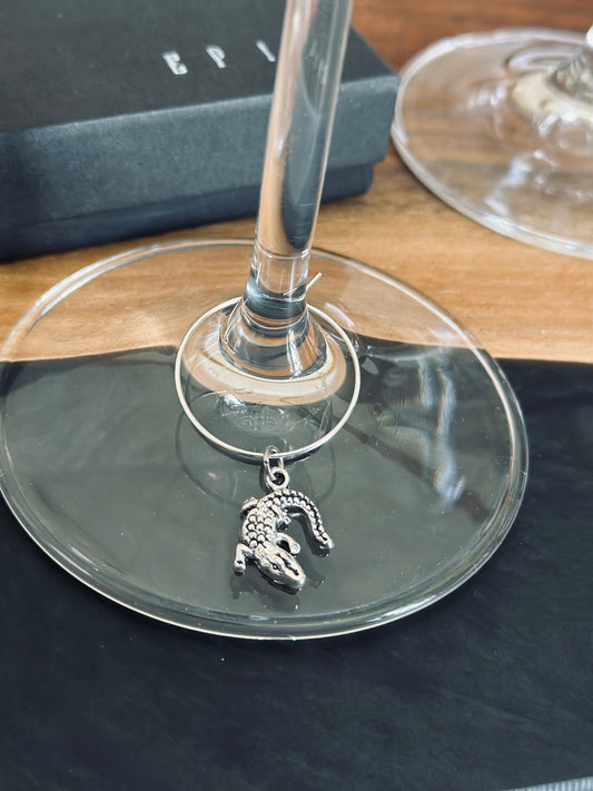 Gator wine charm - Alligator wine charm