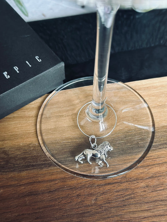 Lion wine charm