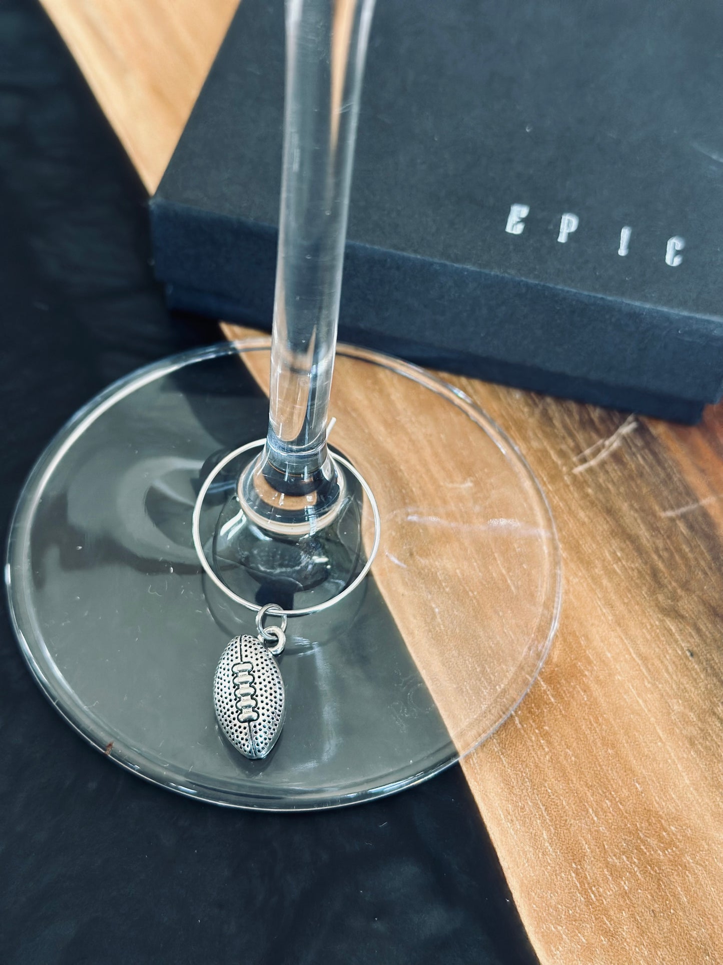 Football wine charm