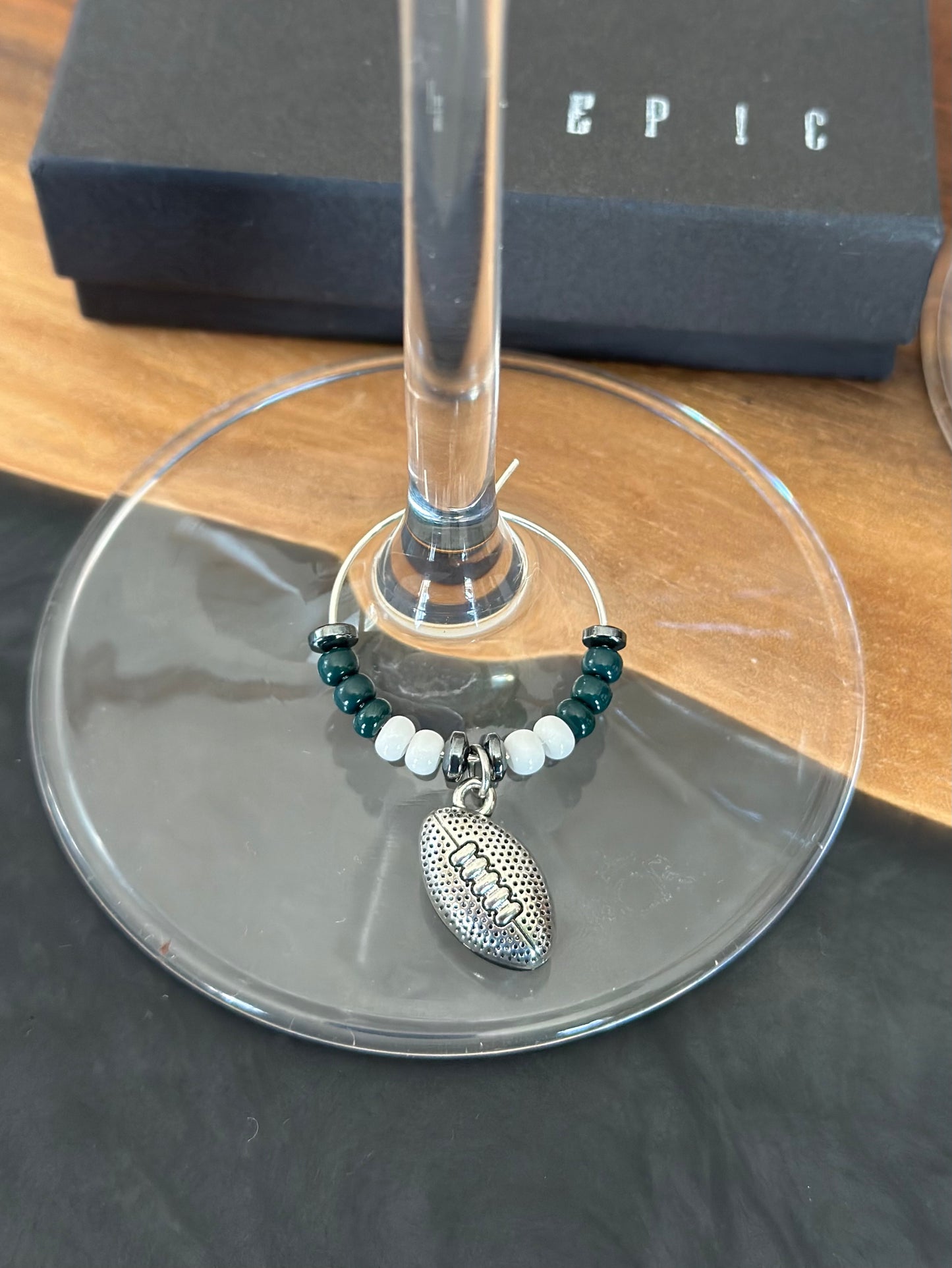 Football wine charm