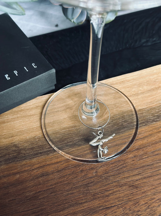 Gymnastics wine charm