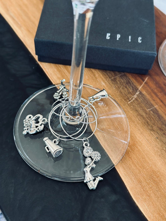Cheerleading wine charm sets - Classic Style - EpicWineCharms