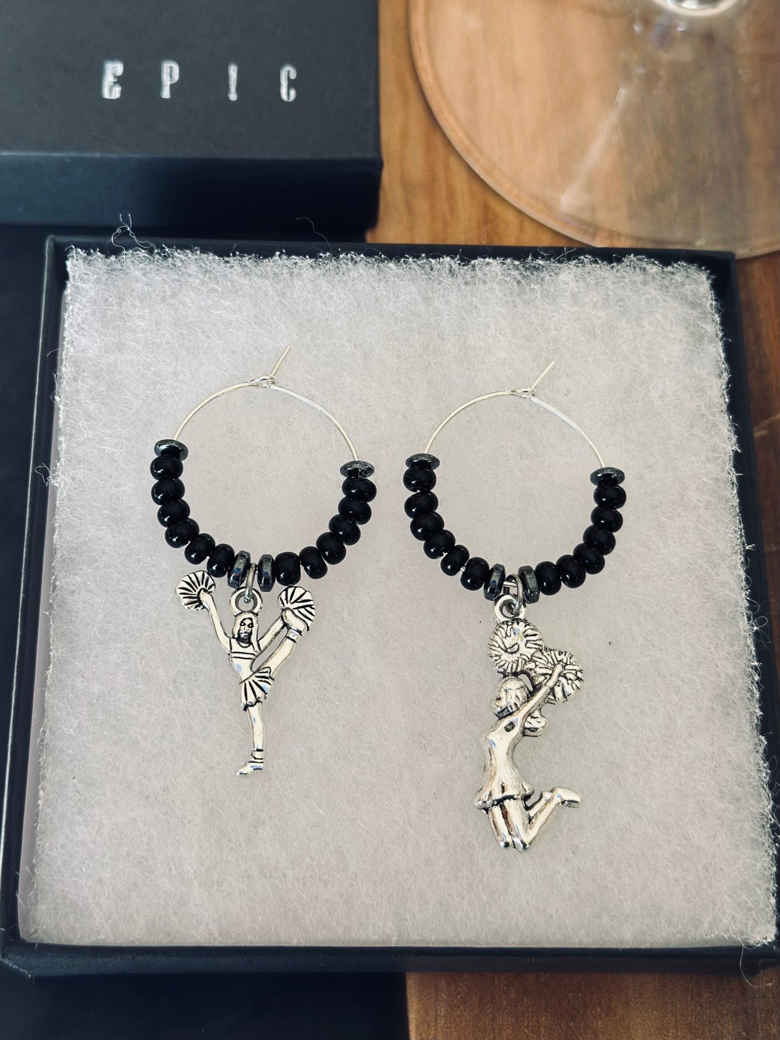 Cheerleading wine charm sets - Personalized Style with beads - EpicWineCharms