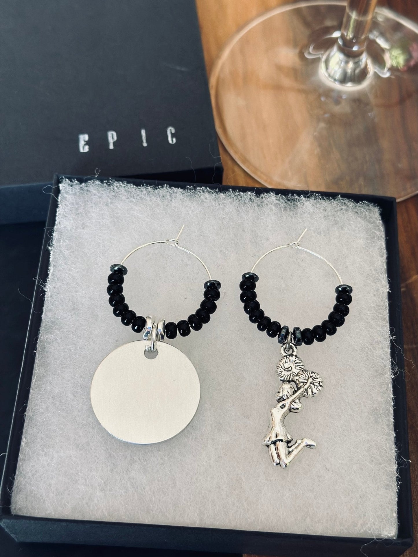 Cheerleading wine charms - Personalized Style with beads - EpicWineCharms
