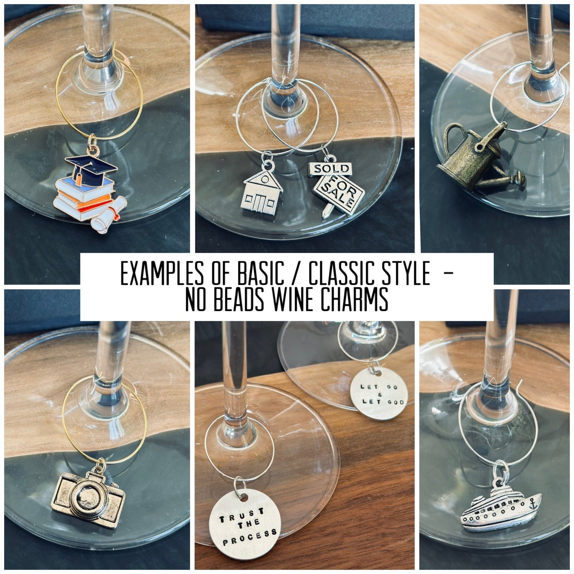 pictures of wine charms without beads