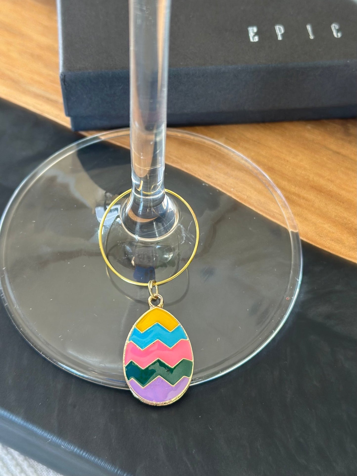 Easter wine charm set - Bunny and Easter eggs wine charms - EpicWineCharms