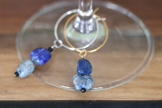 "Mercury" wine charm - Blue Lapis - EpicWineCharms