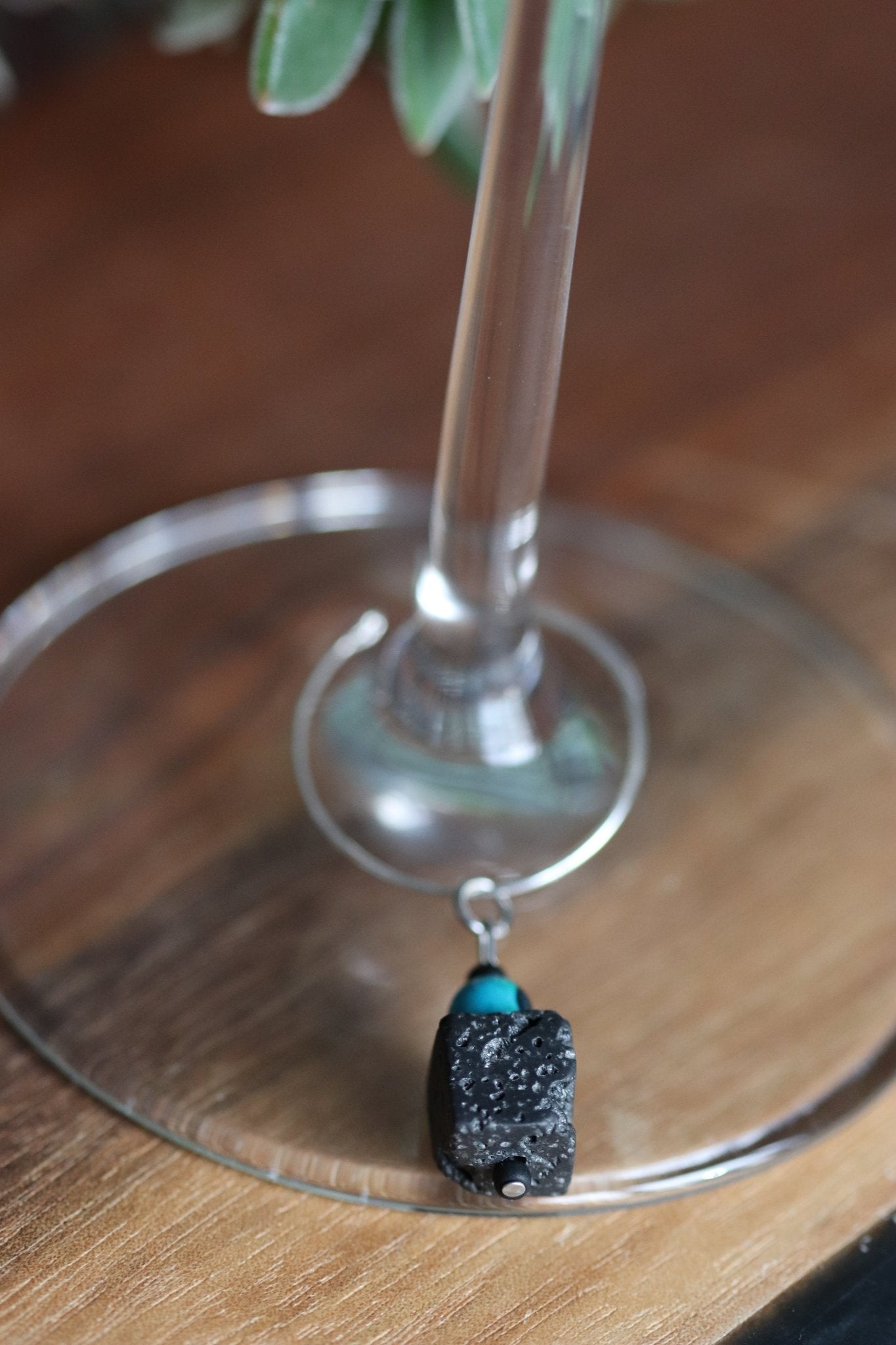 "Mycraft" wine charm - Lava stone and Australian Jasper - EpicWineCharms