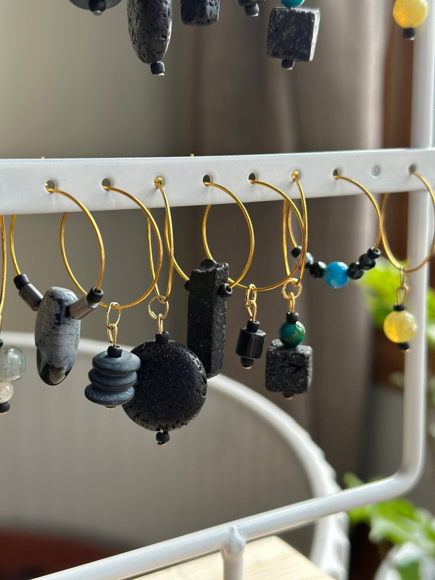 "Mycraft" wine charm - Lava stone and Australian Jasper - EpicWineCharms