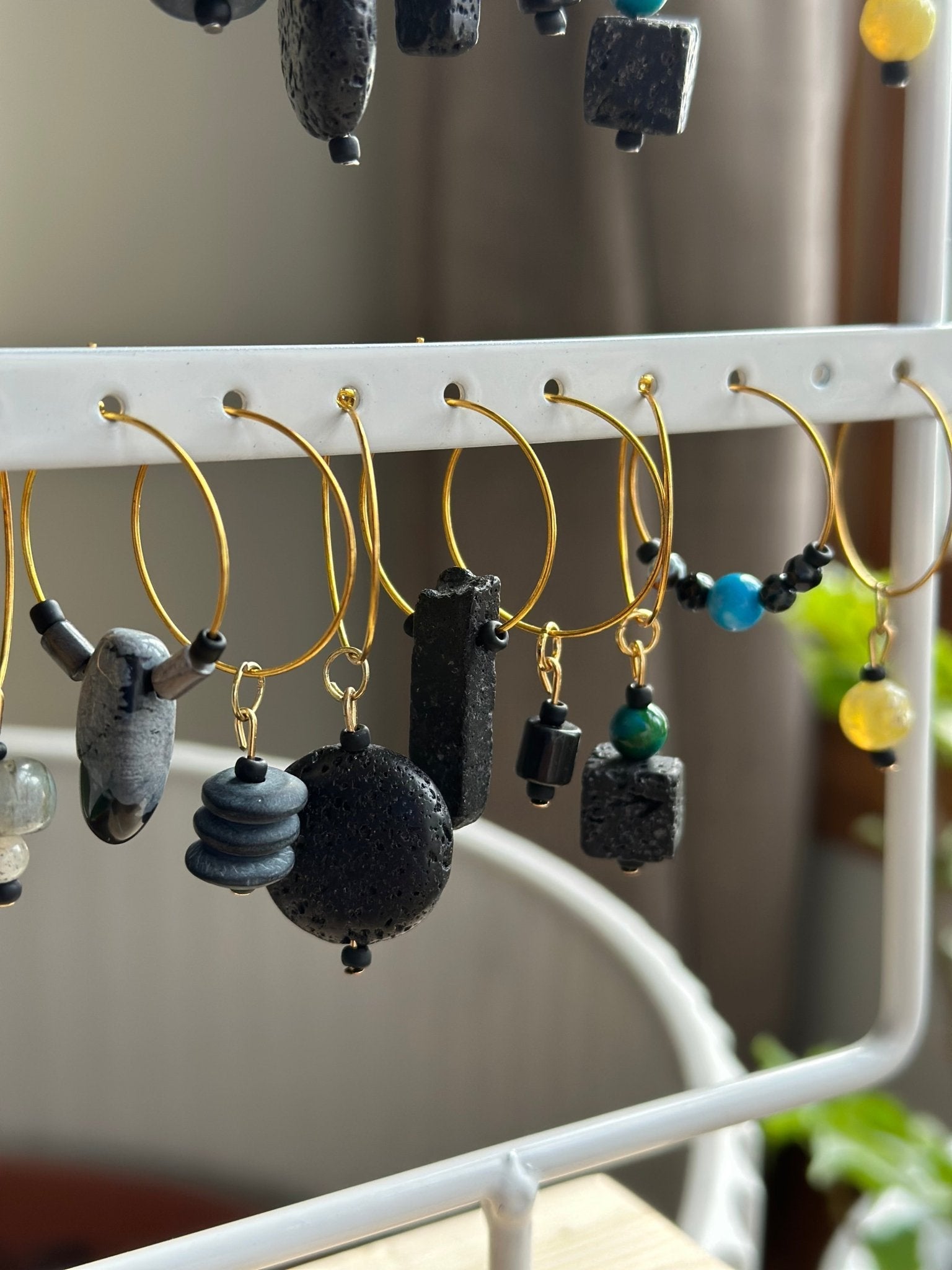 "Mycraft" wine charm - Lava stone and Australian Jasper - EpicWineCharms