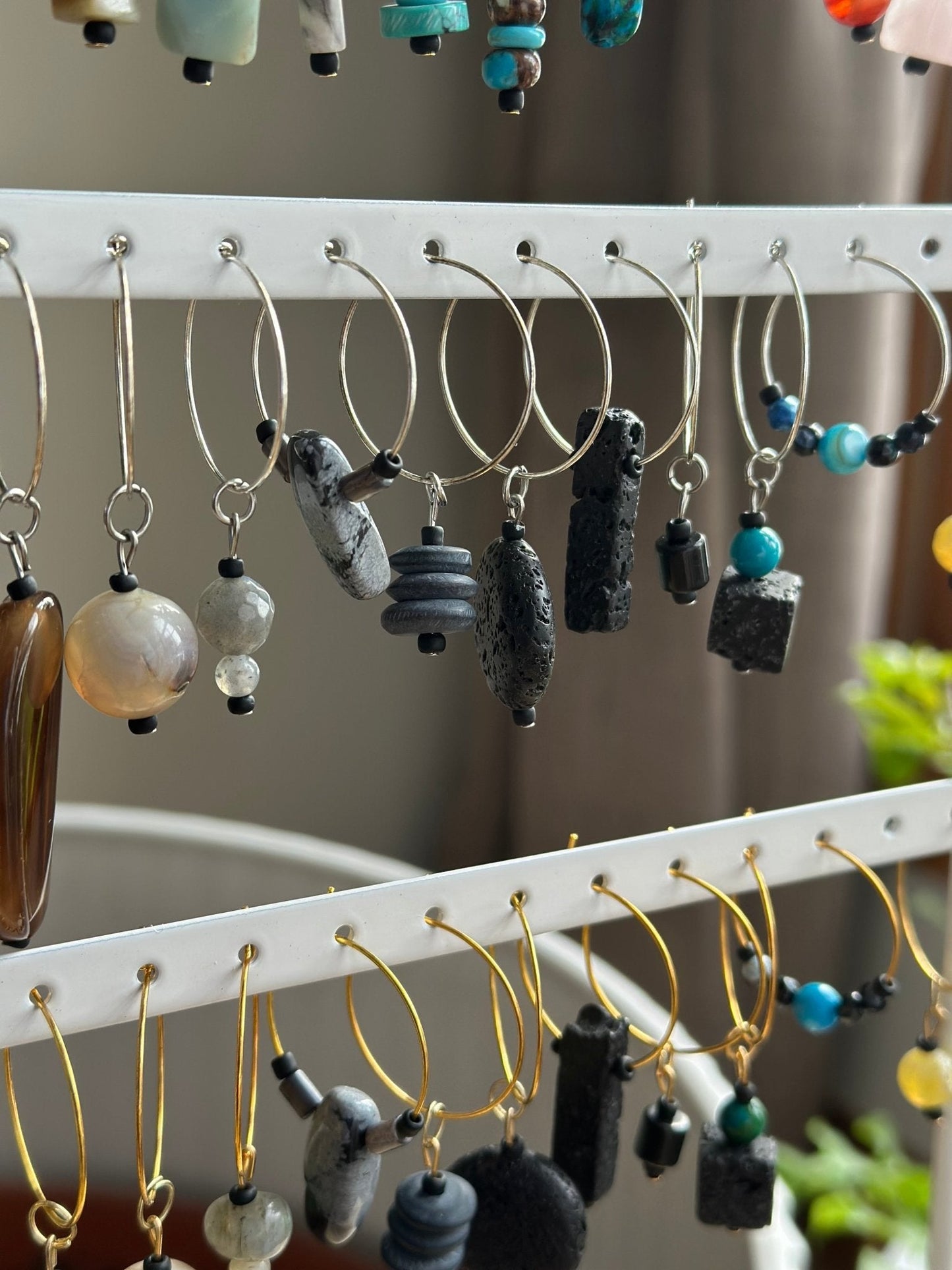 "Mycraft" wine charm - Lava stone and Australian Jasper - EpicWineCharms
