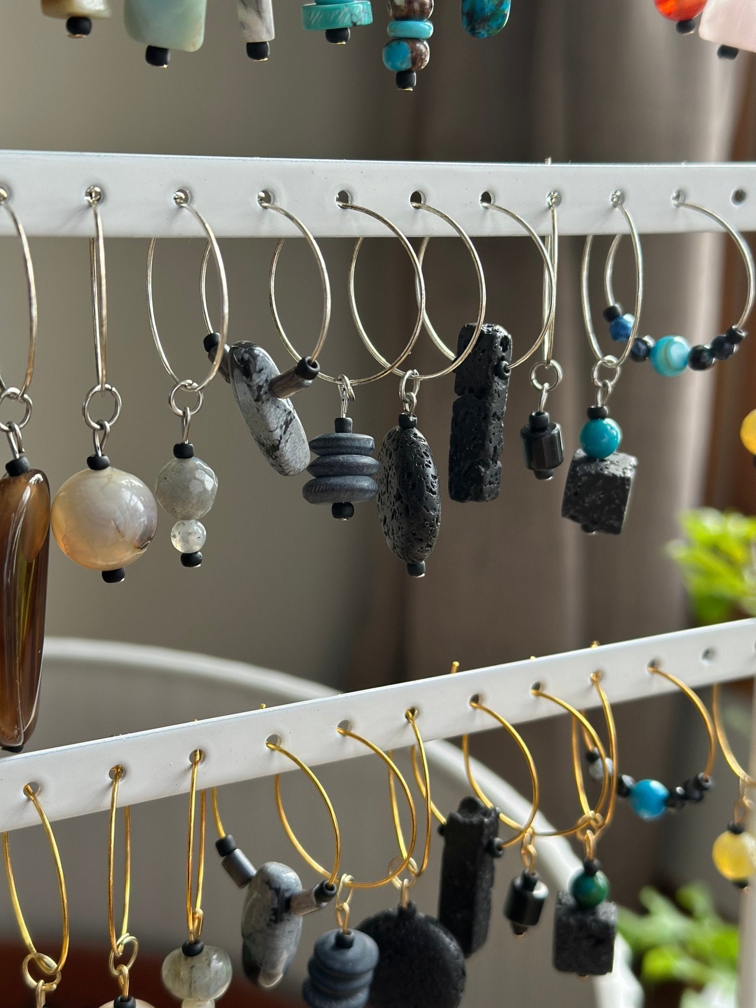 "Mycraft" wine charm - Lava stone and Australian Jasper - EpicWineCharms