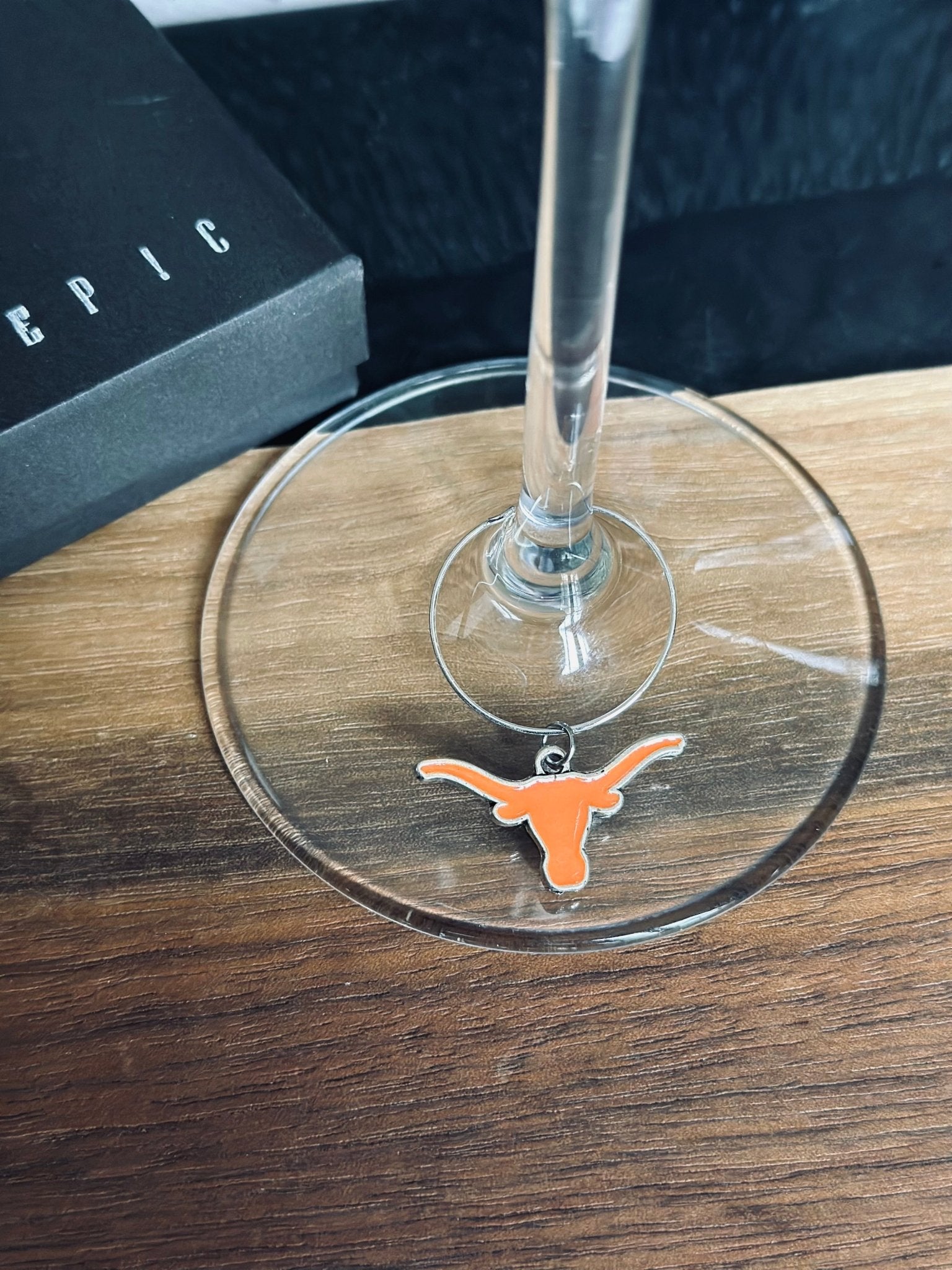 Orange Longhorn bull wine charm - EpicWineCharms