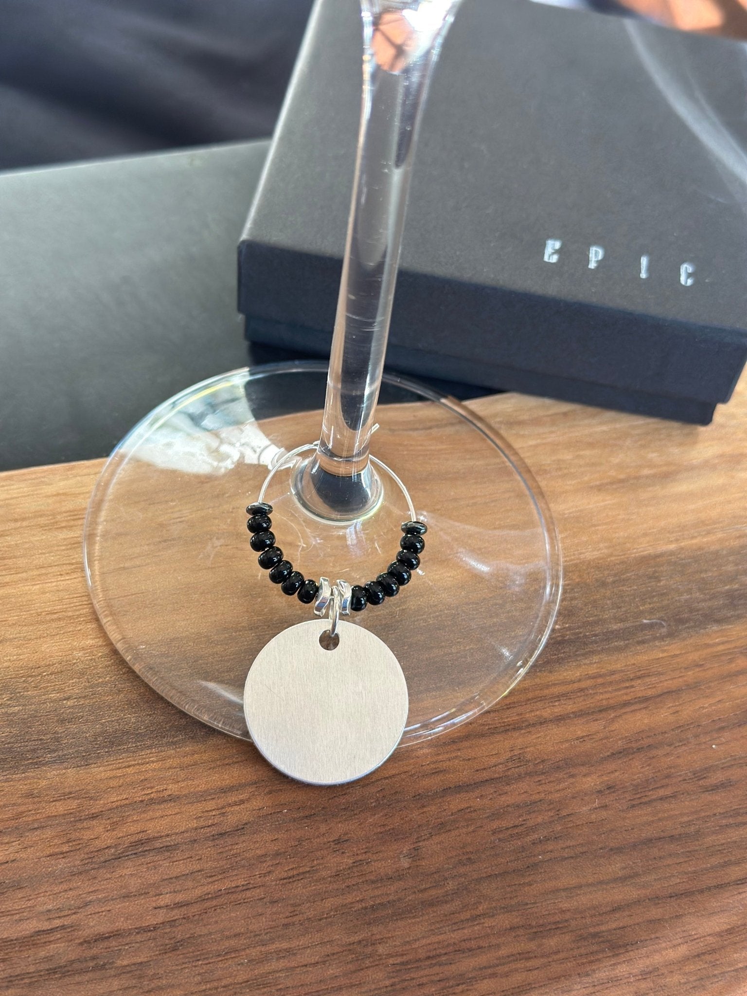 Personalized Athlete and Jersey Number hand stamped wine charm - EpicWineCharms