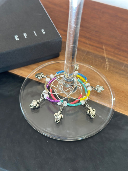 Sea Turtle wine charm set - Vacation wine charms - EpicWineCharms