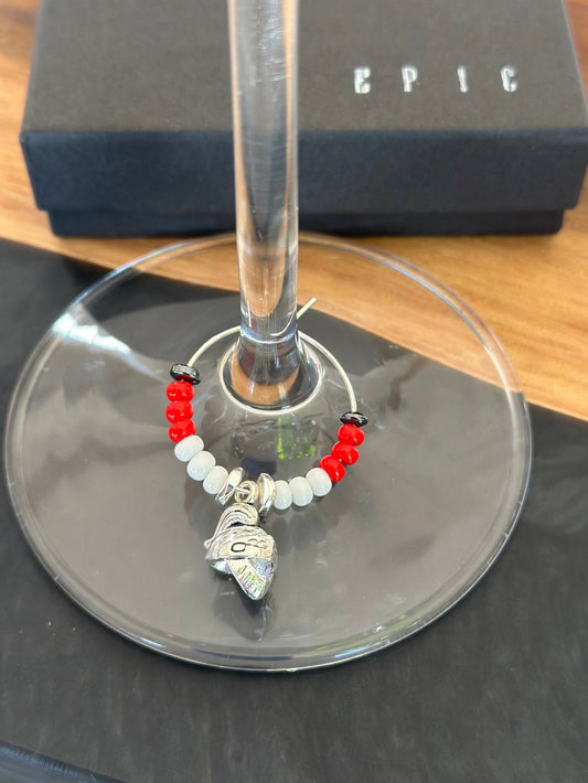 Spartan helmet wine charm - Corinthian Greek Knight helmet - EpicWineCharms