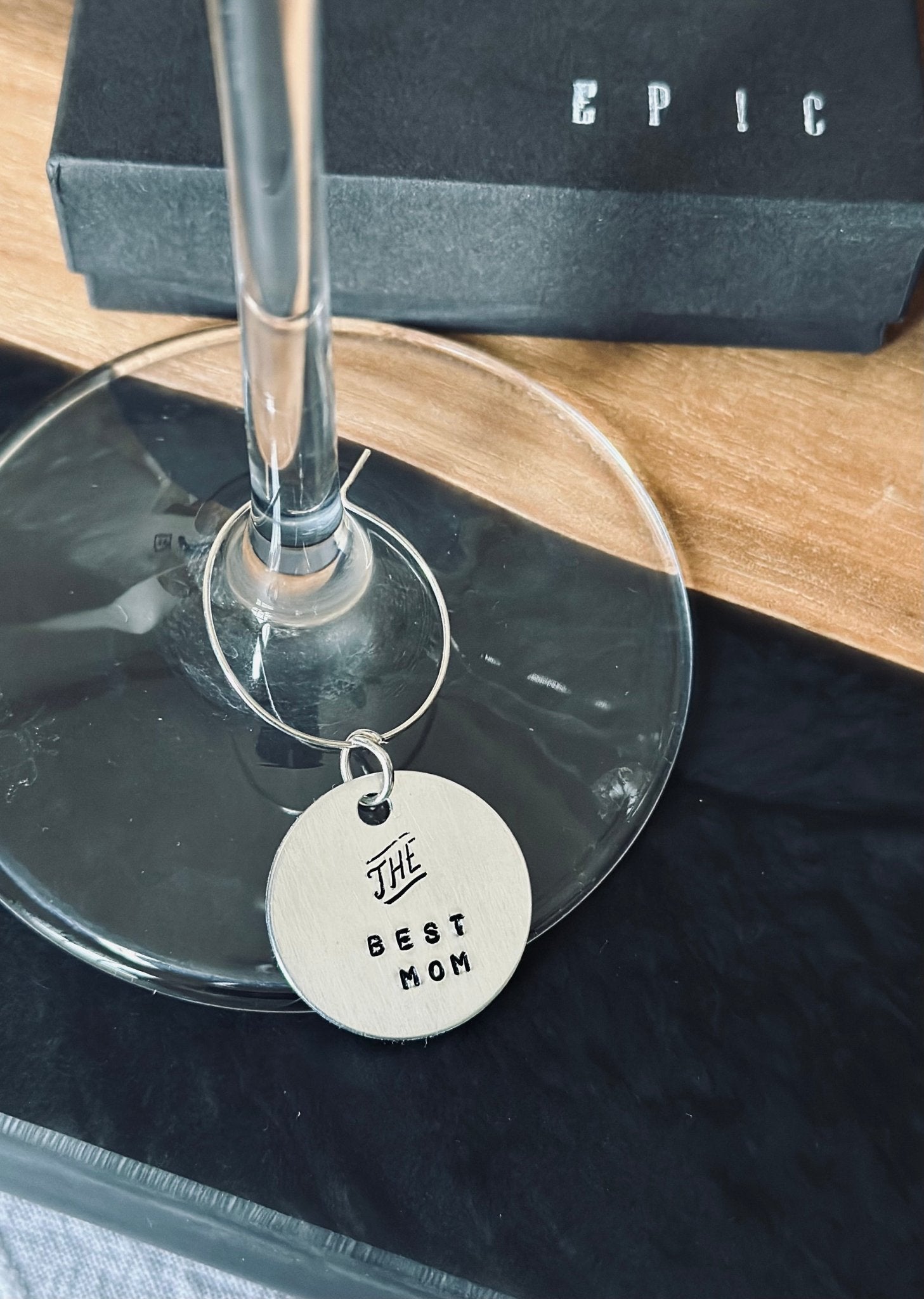 “The” hand stamped wine charm - Personalization available - EpicWineCharms