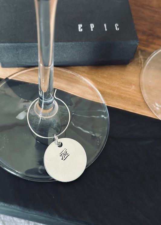 “The” hand stamped wine charm - Personalization available - EpicWineCharms
